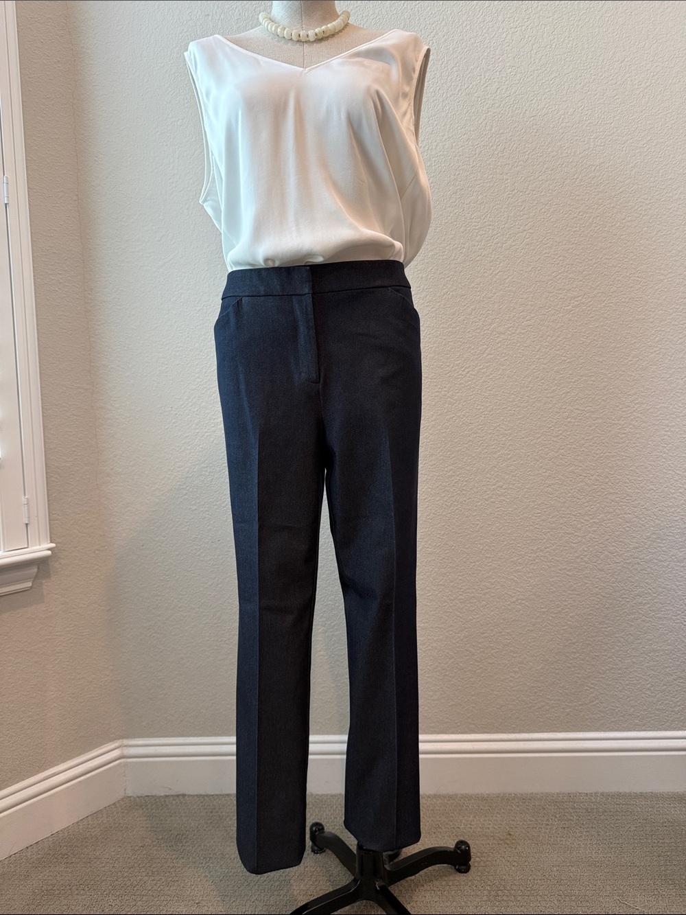 Chico's Navy Straight-Leg Women’s Dress Pants